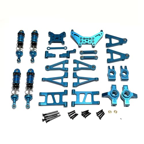 GTFRUQAS RC Ersatzteile Für MJX Für Hyper Go 14301 14302 14303 1/14 RC Autozubehör Metallstoßdämpfer Für Schwingarm-Lenkbecher Upgrade-Teile Zubehör(Blue) von GTFRUQAS