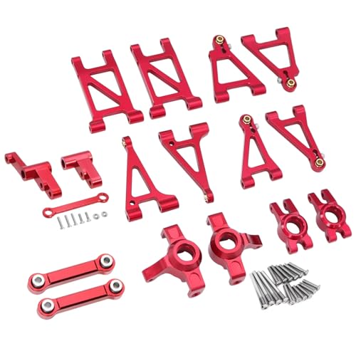 GTFRUQAS RC Ersatzteile Für MJX Für Hyper Go 14303 14302 14301 1/14 Metalllenkung Spurstange Vorne Hinten Oberen Niedrigen Für Schaukel Arm RC Upgrade Teil(Red,Color1) von GTFRUQAS