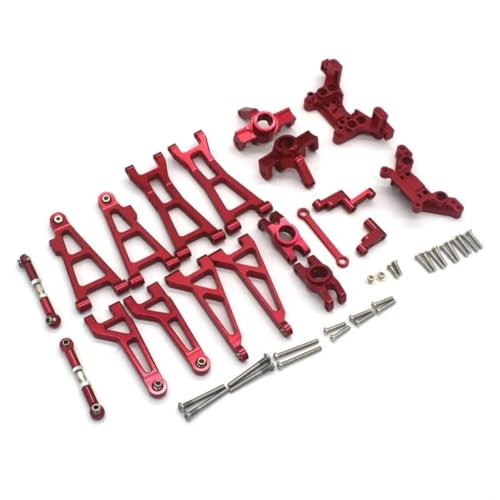 GTFRUQAS RC Ersatzteile Für MJX Für Hyper Go 16208 16209 16210 H16V3 H16BM 1/16 Metall-Lenkbecherarm Hinterrad Für Seat RC-Auto-Upgrade-Teile Zubehör(Red) von GTFRUQAS