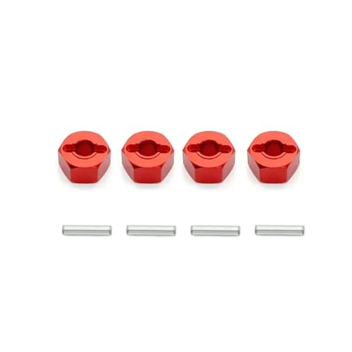 GTFRUQAS RC Ersatzteile Für MJX H16 16207 16208 16209 16210 1/16 4Pcs RC Auto Metall 12Mm Rad Hex Hub Adapter Upgrades Teile Geändert Zubehör(Red) von GTFRUQAS