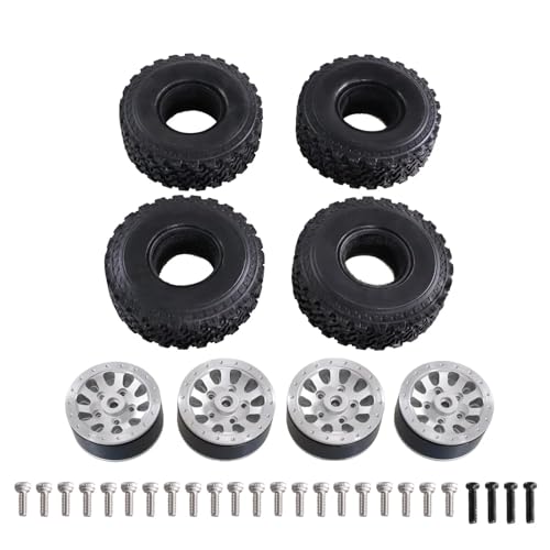 GTFRUQAS RC Ersatzteile Für MN 1/12 Für MN82 LC79 Für MN78 D90 D91 D96 99S Für WPL 1/16 Für Feiyu Für JJRC RC Teile Metall Sechs Rad Stick Clip Reifen Radnabe Reifen(Silver) von GTFRUQAS