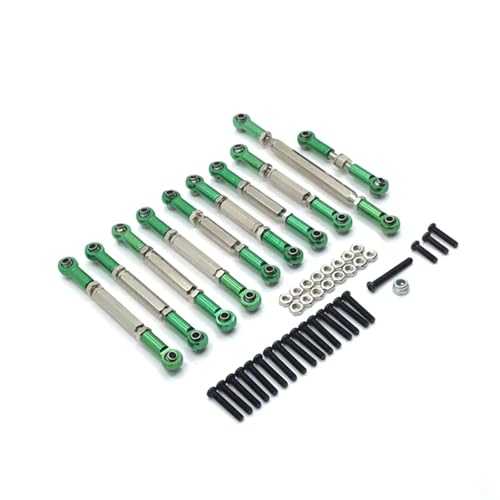 GTFRUQAS RC Ersatzteile Für MN D90 D91 D96 D99S Für MN99S MN90 1/12 Metall Für Chassis Stange Zugstange Lenkung Link Stange Kit Teile RC Auto Upgrade Geändert Zubehör(Green) von GTFRUQAS