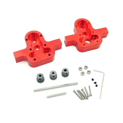 GTFRUQAS RC Ersatzteile Für MN D90 D91 MN99 Für MN99s 1/12 Für WPL B14 B24 C14 C24 C34 1/16 RC Auto 370 Motor Metall Getriebe Getriebe Getriebe Gehäuse Upgrade Teile(Red) von GTFRUQAS