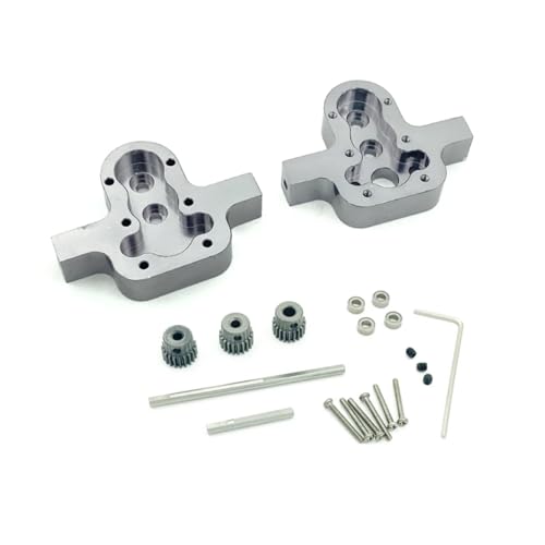 GTFRUQAS RC Ersatzteile Für MN D90 D91 MN99 Für MN99s 1/12 Für WPL B14 B24 C14 C24 C34 1/16 RC Auto 370 Motor Metall Getriebe Getriebe Getriebe Gehäuse Upgrade Teile(Titanium) von GTFRUQAS