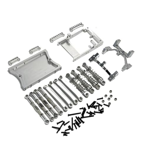 GTFRUQAS RC Ersatzteile Für MN D90 Für MN98 Für MN99S 1/12 Metall Für Chassis Link Rod Servo Halterung Stoßdämpfer Strahl Set RC Auto Upgrade Teile(White) von GTFRUQAS