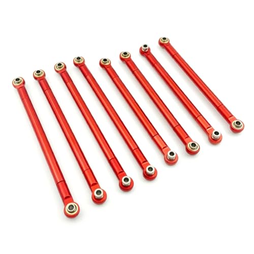 GTFRUQAS RC Ersatzteile Für MN MN86S MN86 MN86KS MN86K G500 1/12 RC Auto 8PCS Metall Zugstange Link Stange Gestänge Zubehör Upgrade Teile(Red) von GTFRUQAS