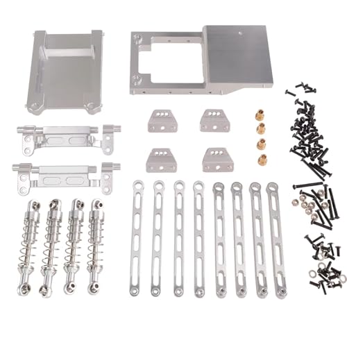 GTFRUQAS RC Ersatzteile Für MN Model 1/12 Für MN168 MN78 RC Autoteile Metall Upgrade Teile Zubehör Zugstange Stoßdämpfer Aufhängungshalterung Heckstrahlsatz(Silver) von GTFRUQAS