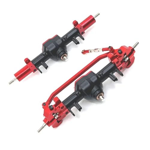 GTFRUQAS RC Ersatzteile Für MN128 MN86 MN86S MN86K MN86KS 1/12 Metall Vordere Und Hintere Differential Achse Komplette Set RC Crawler Auto Upgrade Teile(Black Red,1 Set (2pcs)) von GTFRUQAS