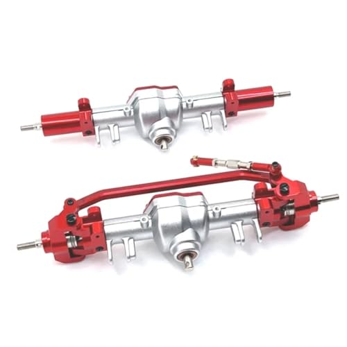 GTFRUQAS RC Ersatzteile Für MN128 MN86 MN86S MN86K MN86KS 1/12 Metall Vordere Und Hintere Differential Achse Komplette Set RC Crawler Auto Upgrade Teile(Silver Red,1 Set (2pcs)) von GTFRUQAS