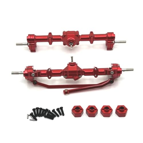 GTFRUQAS RC Ersatzteile Für MN168 1/12 Metall Vordere Und Hintere Portal Achse 12mm Rad Hex Adapter RC Auto Upgrade Teile Modifizierte Zubehör Ersatz DIY Teile(Red) von GTFRUQAS