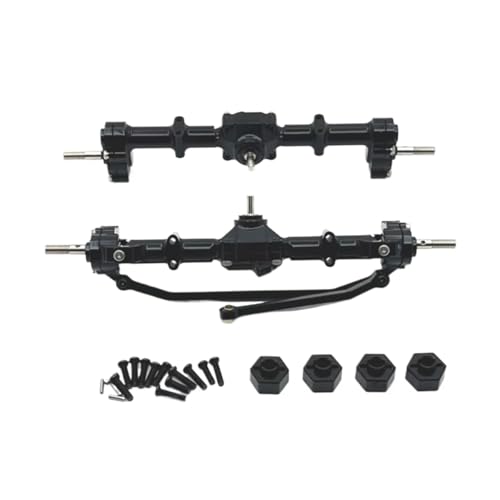 GTFRUQAS RC Ersatzteile Für MN168 1/12 RC Auto Metall Vordere Und Hintere Portal Achse 12mm Rad Hex Adapter Upgrade Teile Zubehör Fernbedienung Auto Reparatur Teile(Black) von GTFRUQAS