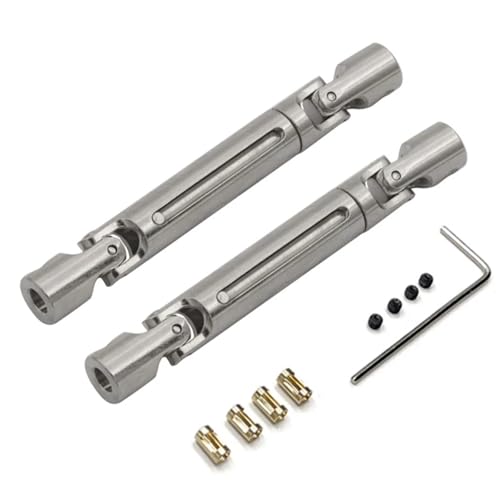 GTFRUQAS RC Ersatzteile Für MN168 Für MN82 Für MN78 1/12 Metall Antriebswelle CVD Antriebswelle Mit 3mm Bis 4mm Welle Hülse RC Auto Upgrade Teile Zubehör(Silver) von GTFRUQAS