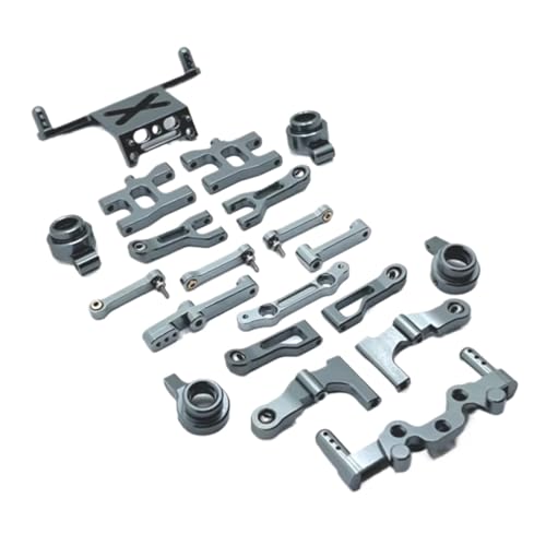 GTFRUQAS RC Ersatzteile Für MN38 Metall Vorne Und Hinten Für Schaukel Arm Lenkung Tasse Schock Turm Körper Beiträge Halterungen Lenkung Montage 1/16 RC Auto Upgrade Teile(Gray) von GTFRUQAS