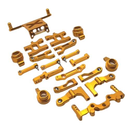 GTFRUQAS RC Ersatzteile Für MN38 Metall Vorne Und Hinten Für Schaukel Arm Lenkung Tasse Schock Turm Körper Beiträge Halterungen Lenkung Montage 1/16 RC Auto Upgrade Teile(Yellow) von GTFRUQAS