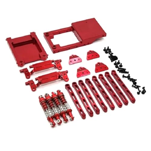 GTFRUQAS RC Ersatzteile Für MN78 Für MN168 1/12 Metall Stoßdämpfer Link Stange Servo Halterung Strahl Schock Turm RC Auto Upgrades Teile Geändert Zubehör(Red) von GTFRUQAS