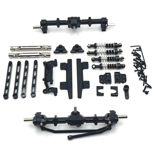 GTFRUQAS RC Ersatzteile Für MN82 1/12 Metall Vordere Und Hintere Portal Achse Für Chassis Link Stange Zugstange Montieren Stoßdämpfer Seite Pedal RC Auto Upgrade Teile(Black) von GTFRUQAS