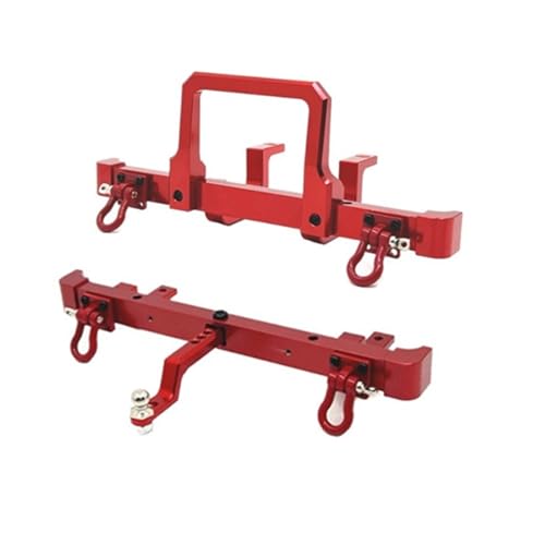 GTFRUQAS RC Ersatzteile Für MN82 LC79 1/12 Short Truck Upgrade RC Autoteile OP Zubehör Vordere und hintere Stoßstange Bull Bars Guards Schutzdekoration Modifikation(Red,Set) von GTFRUQAS