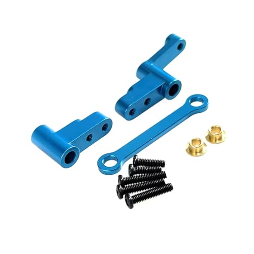 GTFRUQAS RC Ersatzteile Für Mjx Für Hyper Go 1/14 14301 14302 Fernbedienung Auto Modifizierte Zubehör Teile Upgrade Metall Lenkung Gruppe Getriebe Komponenten(Blue) von GTFRUQAS