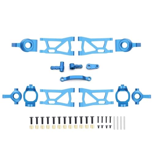 GTFRUQAS RC Ersatzteile Für Remo Für Hobby Für Smax 1621 1625 1631 1635 1651 1655 1/16 RC Auto Lenkung Block C-Hub Träger Lenkung Montage Suspension Arm Upgrade Teile Kit(Blue) von GTFRUQAS