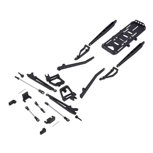 GTFRUQAS RC Ersatzteile Für SCX10 I II 90046 90047 1/10 RC Crawler CarAxle Metall Für Twin I-Beam 2WD Pre-Runner Suspension Conversion Kit Upgrade Teil(Black) von GTFRUQAS