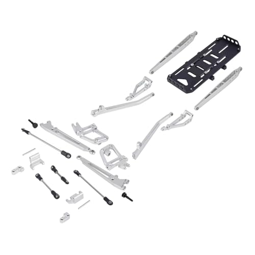 GTFRUQAS RC Ersatzteile Für SCX10 I II 90046 90047 1/10 RC Crawler CarAxle Metall Für Twin I-Beam 2WD Pre-Runner Suspension Conversion Kit Upgrade Teil(Silver) von GTFRUQAS