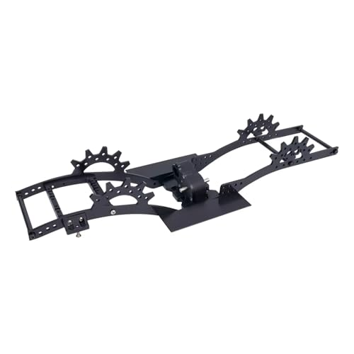 GTFRUQAS RC Ersatzteile Für SCX10 II Für Capra VS4-10 1/10 RC Auto Crawler Aluminium Für LCG Für Chassis Kit Mit Getriebe Doppel Servo Halterung Upgrade Teile(Black) von GTFRUQAS