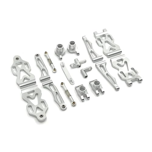 GTFRUQAS RC Ersatzteile Für SCY 16101 16102 16103 16104 16106 16201 Für JJRC Q130A Q130B Q141 Q117 1/16 Metall Vorderen Und Hinteren Arm Lenkung Tasse RC Auto Upgrade Teile(Silver) von GTFRUQAS