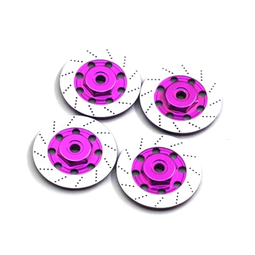 GTFRUQAS RC Ersatzteile Für Sakura D4 1/10 4-teiliges Radbremsscheiben-Set RC Drift Für Rennwagenmodell-Upgrade-Teile Modifiziertes Zubehör Ersatz-DIY-Teile(Purple) von GTFRUQAS