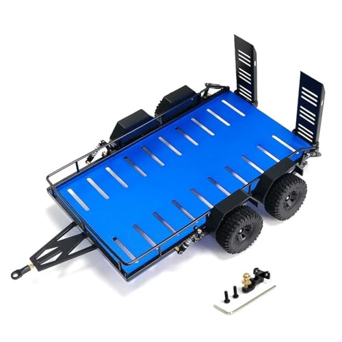 GTFRUQAS RC Ersatzteile Für TRX4M Für TRX4-M 1/18 Metall Anhänger Auto Fracht Träger RC Crawler Auto Upgrade Teile Modifizierte Zubehör Ersatz DIY Teile(Blue) von GTFRUQAS