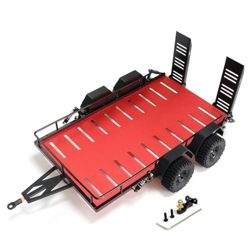 GTFRUQAS RC Ersatzteile Für TRX4M Für TRX4-M 1/18 Metall Anhänger Auto Fracht Träger RC Crawler Auto Upgrade Teile Modifizierte Zubehör Ersatz DIY Teile(Red) von GTFRUQAS