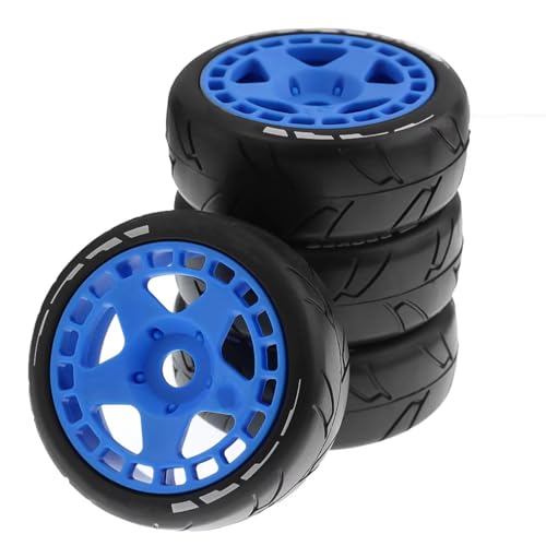 GTFRUQAS RC Ersatzteile Für Team Für Losi Für Kyosho VRX VHPI WR8 Für HSP Für Hobao 1:8 RC Auto 105mm 1/8 RC Off-Road Für Buggy Reifen Rad 17mm Hex(Blue) von GTFRUQAS