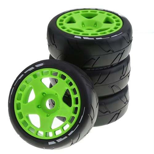 GTFRUQAS RC Ersatzteile Für Team Für Losi Für Kyosho VRX VHPI WR8 Für HSP Für Hobao 1:8 RC Auto 105mm 1/8 RC Off-Road Für Buggy Reifen Rad 17mm Hex(Green) von GTFRUQAS