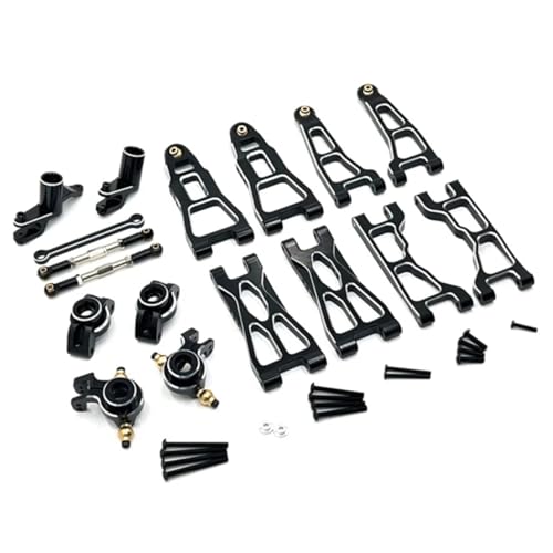 GTFRUQAS RC Ersatzteile Für UD1201 UD1202 PRO 1/12 Metall Lenkung Tasse Vorne Und Hinten Suspension Arm Lenkung Montage Kit RC Auto Upgrade Teile Zubehör(Black) von GTFRUQAS