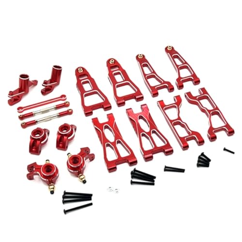 GTFRUQAS RC Ersatzteile Für UD1201 UD1202 PRO 1/12 Metall Lenkung Tasse Vorne Und Hinten Suspension Arm Lenkung Montage Kit RC Auto Upgrade Teile Zubehör(Red) von GTFRUQAS