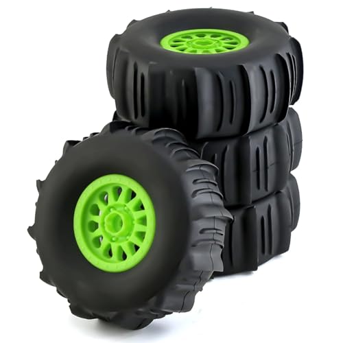 GTFRUQAS RC Ersatzteile Für UDR Für Yikong Für Buggy Für Wüste DF7 Off-Road 4Pcs 138mm 1/7 17mm Rad Hex Short Course Truck Sand Reifen(Green) von GTFRUQAS