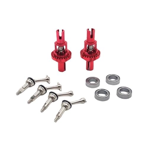 GTFRUQAS RC Ersatzteile Für WLtoys 1/28 284131 K969 K979 K989 K999 P929 P939 Metall Upgrade Ball Differential Erweiterte Antriebswelle Lager Modifikation RC Auto Teile(Red) von GTFRUQAS