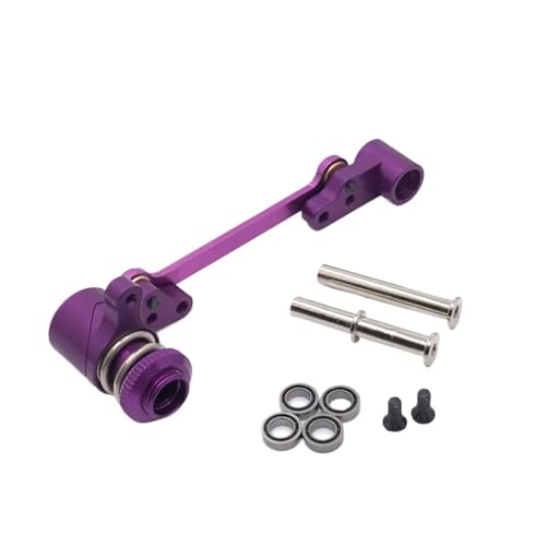 GTFRUQAS RC Ersatzteile Für WLtoys 144010 144001 144002 124016 127017 124018 124019 LC 1/14 Upgrade Metalllenkung RC Autoteile(Purple) von GTFRUQAS