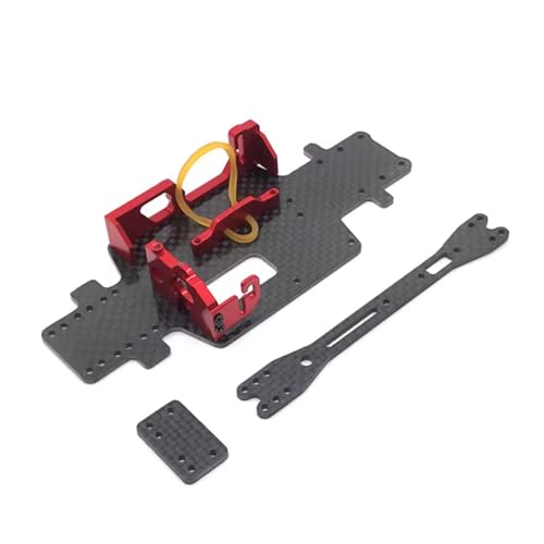 GTFRUQAS RC Ersatzteile Für WLtoys Für 284131 K969 K979 K989 K999 P929 P939 Metall Upgrade Carbon Faser Basis Platte Motor Montieren Batterie Montieren(Red) von GTFRUQAS