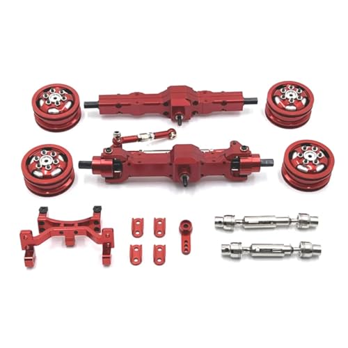 GTFRUQAS RC Ersatzteile Für WPL 1/10 C74 Metall Achse Lenkgetriebe Für Sitz Radnabe Antriebswelle Fernbedienung Auto Upgrade Teile Geändert Zubehör(Red) von GTFRUQAS