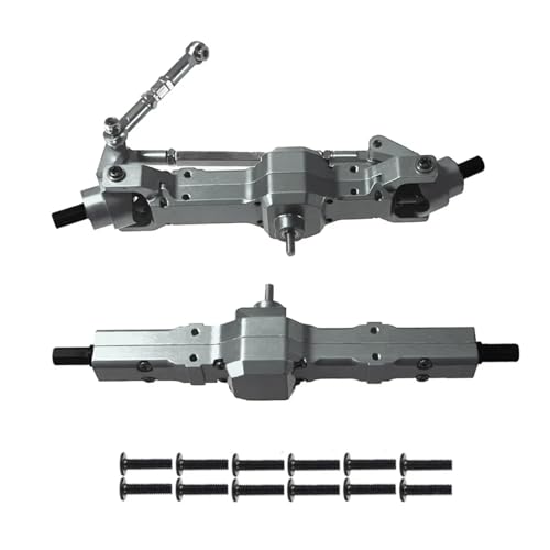 GTFRUQAS RC Ersatzteile Für WPL 1/16 C14 C24 B14 B24 B16 B36 Für Henglong 1/16 Für Feiyu Für JJRC Metall Vordere Und Hintere Brücke Insgesamt RC Auto Upgrade Geändert Teile(Grey) von GTFRUQAS