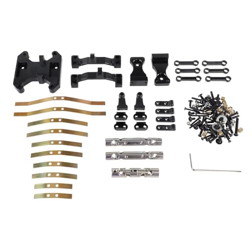 GTFRUQAS RC Ersatzteile Für WPL B16 B36 1/16 Für Naughty Für Dragon RC Auto Metall Balance Chassis Board Wippe Federplatte Antriebswelle Upgrade Teile Modifiziertes Zubehör(Black) von GTFRUQAS