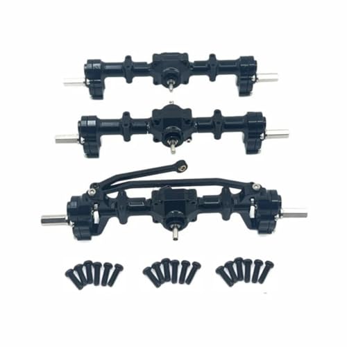 GTFRUQAS RC Ersatzteile Für WPL B16 B36 Für JJRC Q60 Q63 Q64 Für Fayee FY004 Für MN-77 6WD 6X6 1/16 RC Auto Metall Vorne Und Hinten Portal Achse Upgrade Teile Zubehör(Black) von GTFRUQAS