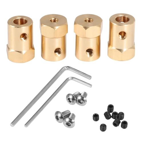 GTFRUQAS RC Ersatzteile Für WPL C14 C24 C34 C44 B14 B24 B16 B36 Für MN D90 Für MN98 Für MN99S RC Auto 5mm Bis 12mm Messing Combiner Radnabe Hex Adapter Upgrades Teile von GTFRUQAS