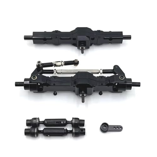 GTFRUQAS RC Ersatzteile Für WPL C74 C14 C24 C34 C54 B14 B24 1/16 1/10 RC Auto Metall Vorne Hinterachse Und Antriebswelle Servo Arm Set Upgrade Teile Zubehör(Black) von GTFRUQAS