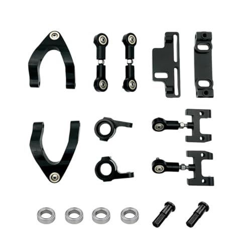 GTFRUQAS RC Ersatzteile Für WPL D12 D42 Metall Lenkung Tasse Oberen Unteren Für Schaukel Arm Für Sitz Lenkung Slider Drehen Block RC Auto Ersatz Upgrade Teile Zubehör(Black) von GTFRUQAS