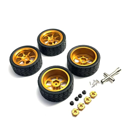 GTFRUQAS RC Ersatzteile Für Wltoys 1/12 1/14 1/18 144001 144010 144002 124016 124017 124018 124019 A949 A959 A969 A979 K929 Metall Upgrade Räder RC Auto Zubehör(Yellow) von GTFRUQAS