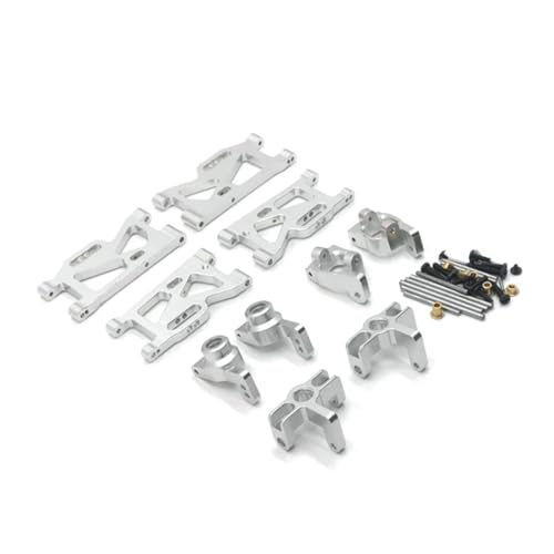 GTFRUQAS RC Ersatzteile Für Wltoys 1/14 144010 144001 144002 1/12 124016 124017 124018 124019 Metall Für Schaukel Arm Lenkung Tasse RC Auto Upgrade Teile Zubehör(Silver) von GTFRUQAS