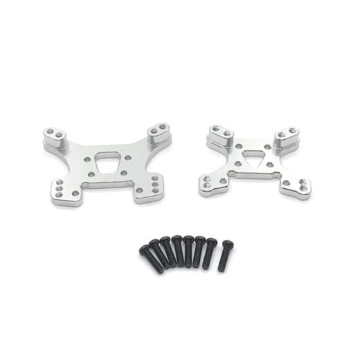 GTFRUQAS RC Ersatzteile Für Wltoys 1/14 144010 144001 144002 1/12 124017 124019 RC Auto Metall Vorne Und Hinten Stoßdämpfer Upgrade Teile Modifizierte Zubehör(Silver) von GTFRUQAS