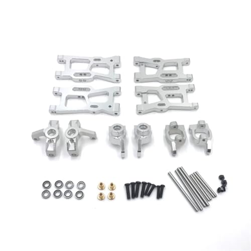 GTFRUQAS RC Ersatzteile Für Wltoys 1/14 144010 144001 144002 1/12 124018 124019 124016 124017 Metall Upgrades Für Schaukel Arm Lenkung Tasse Lager RC Auto Teile(Silver) von GTFRUQAS