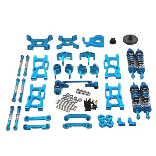 GTFRUQAS RC Ersatzteile Für Wltoys 144001 144002 144010 124017 124019 Metall-Upgrade-Teile-Umbausätze Für Schwingarm-Stoßdämpfersatz RC-Autozubehör(Blue) von GTFRUQAS